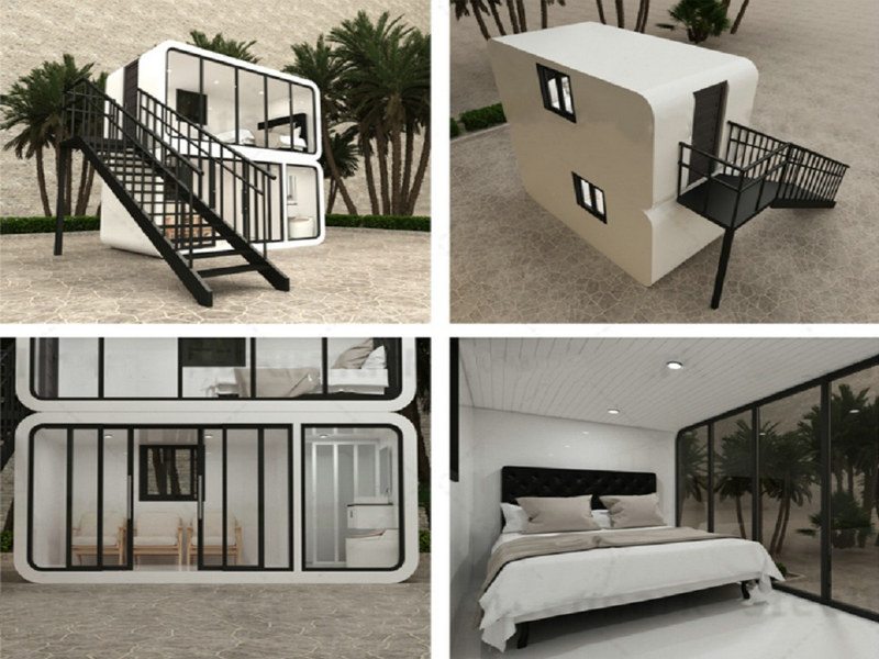 Eco-conscious tiny house with balcony blueprints with minimalist design
