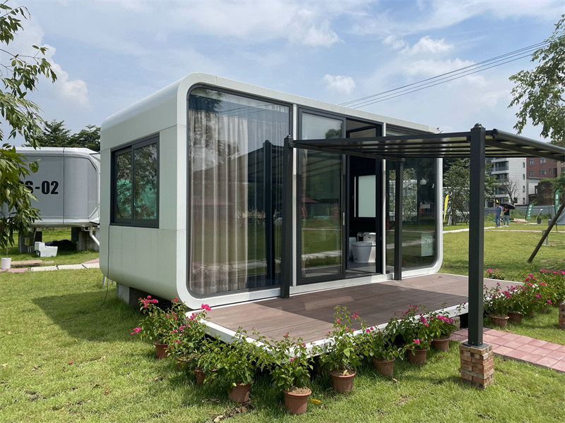Nigeria capsule tiny house with green roof