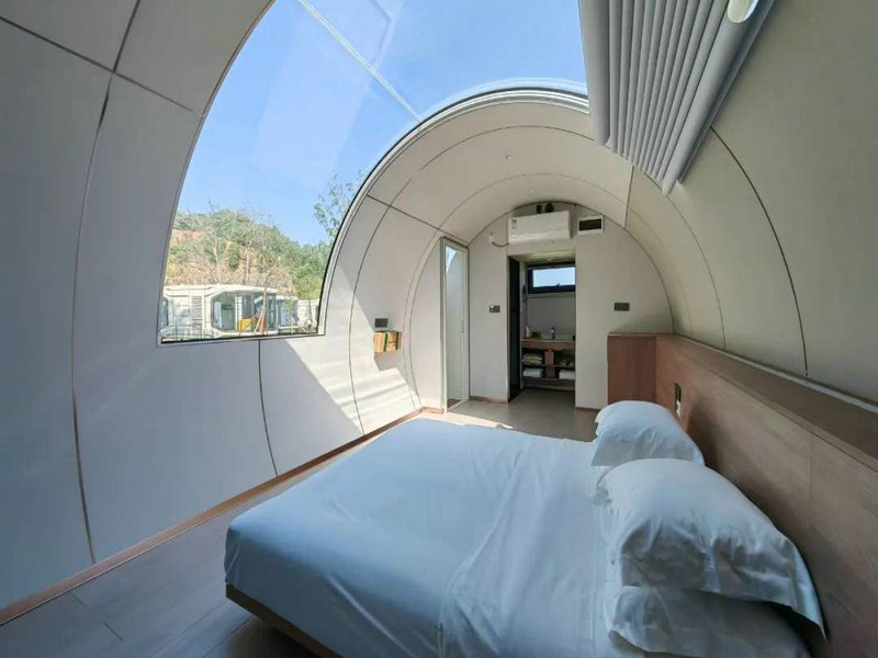 Eco-Friendly Pod Houses exteriors with concierge services from Saudi Arabia