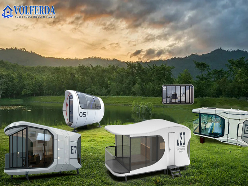 Sustainable Prefab Space Capsules with composting options styles
