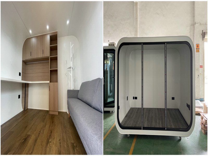 Self-contained capsule tiny house with off-street parking